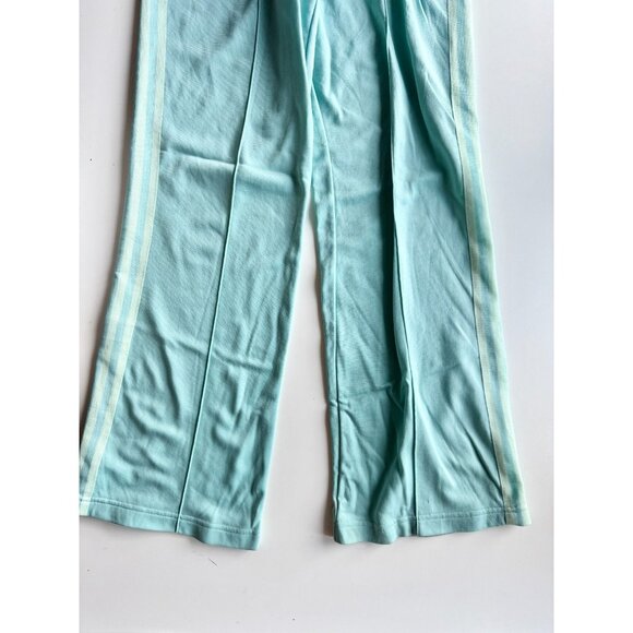 ADIDAS Y2K Turquoise Nylon Side Stripe Bootcut Track Pants, Size L - Picture 3 of 13